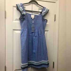 NWT Sail to Sable smocked pom pom detailed dress size L